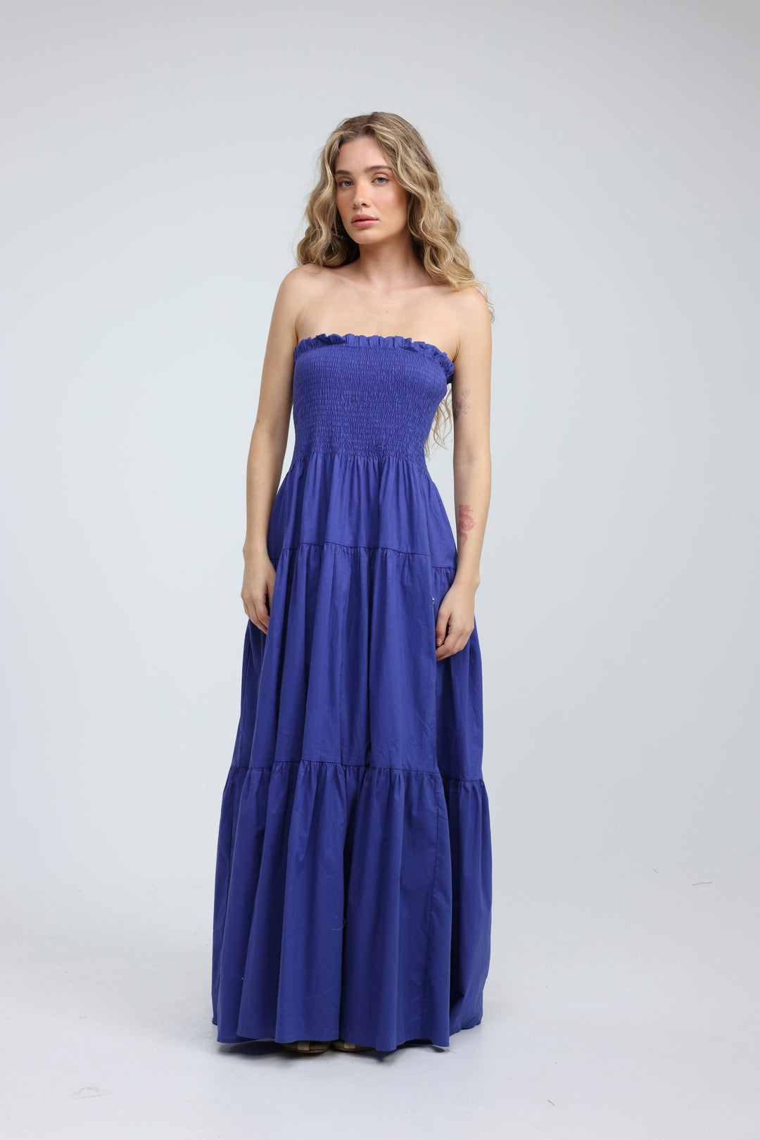 Centara Blue Strapless Dress