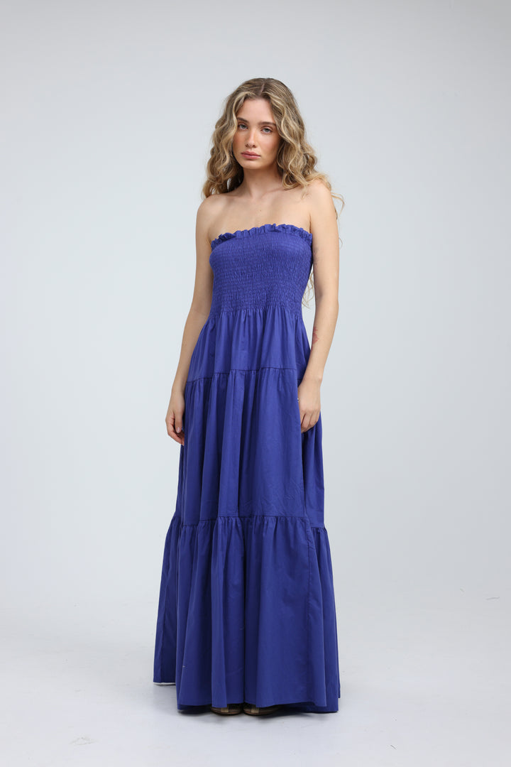 Centara Blue Strapless Dress