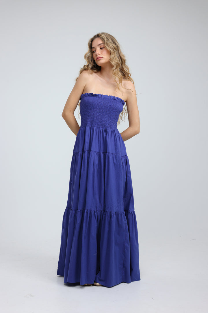 Centara Blue Strapless Dress