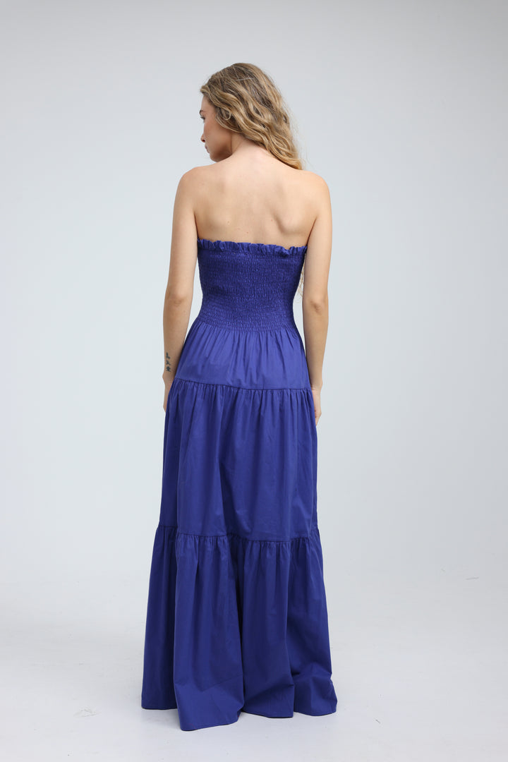 Centara Blue Strapless Dress