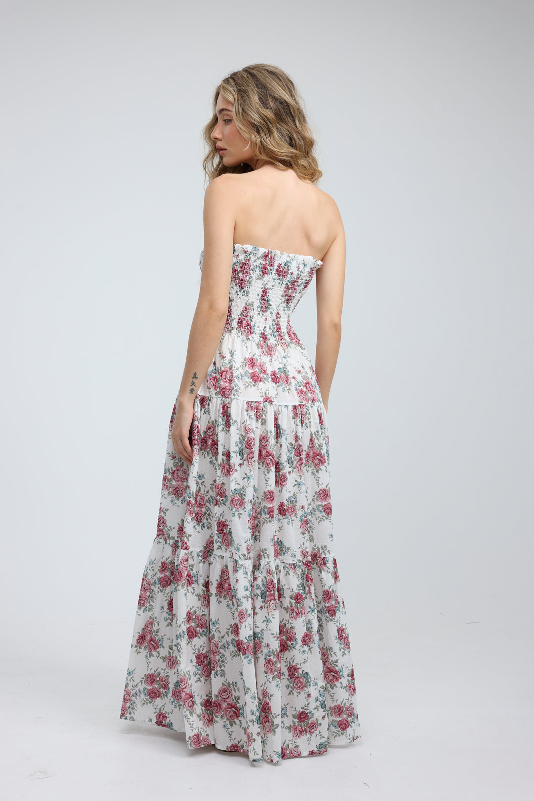 Centara Floral Strapless Dress