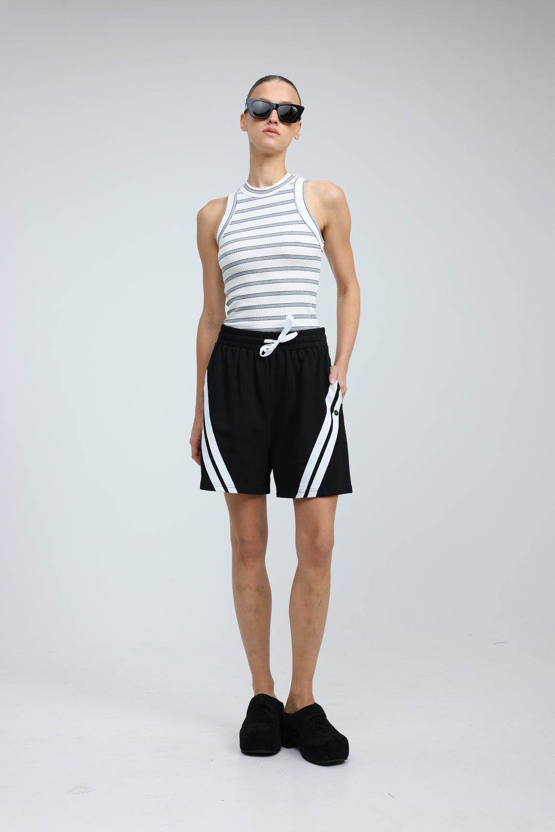 Perfect Light Blue Striped Tank