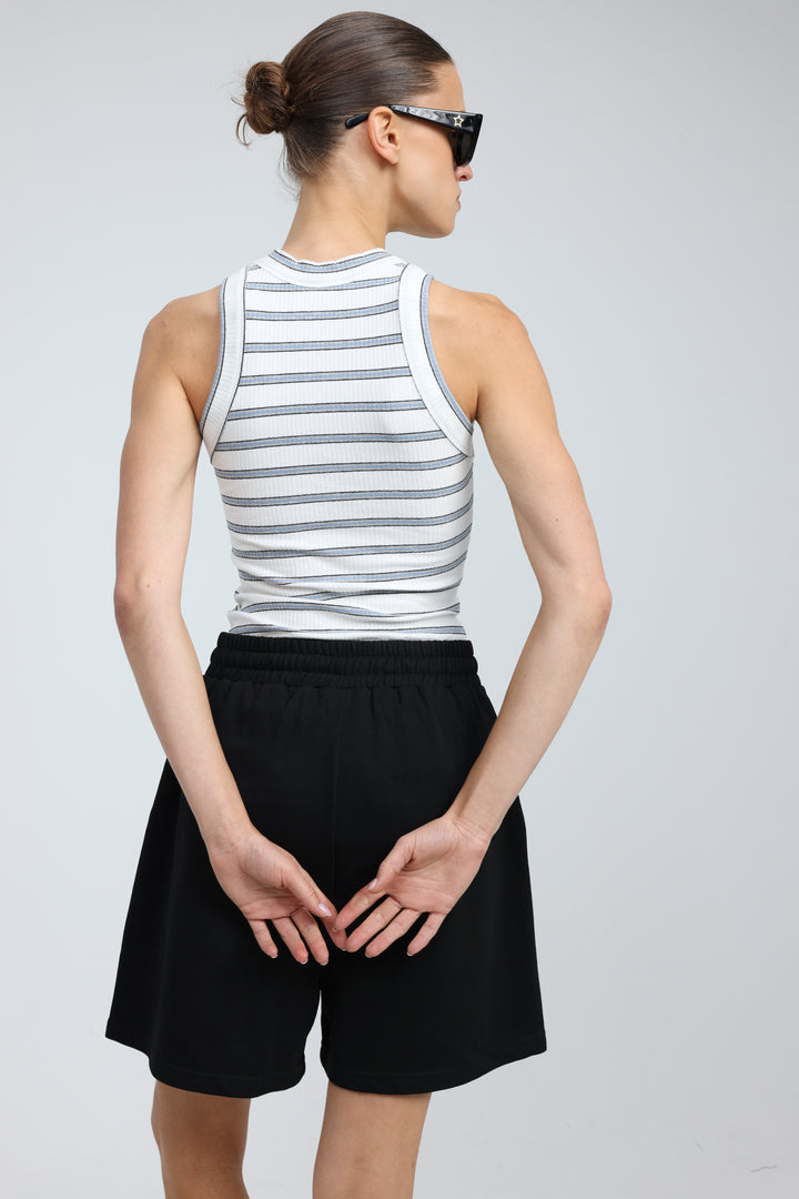 Perfect Light Blue Striped Tank