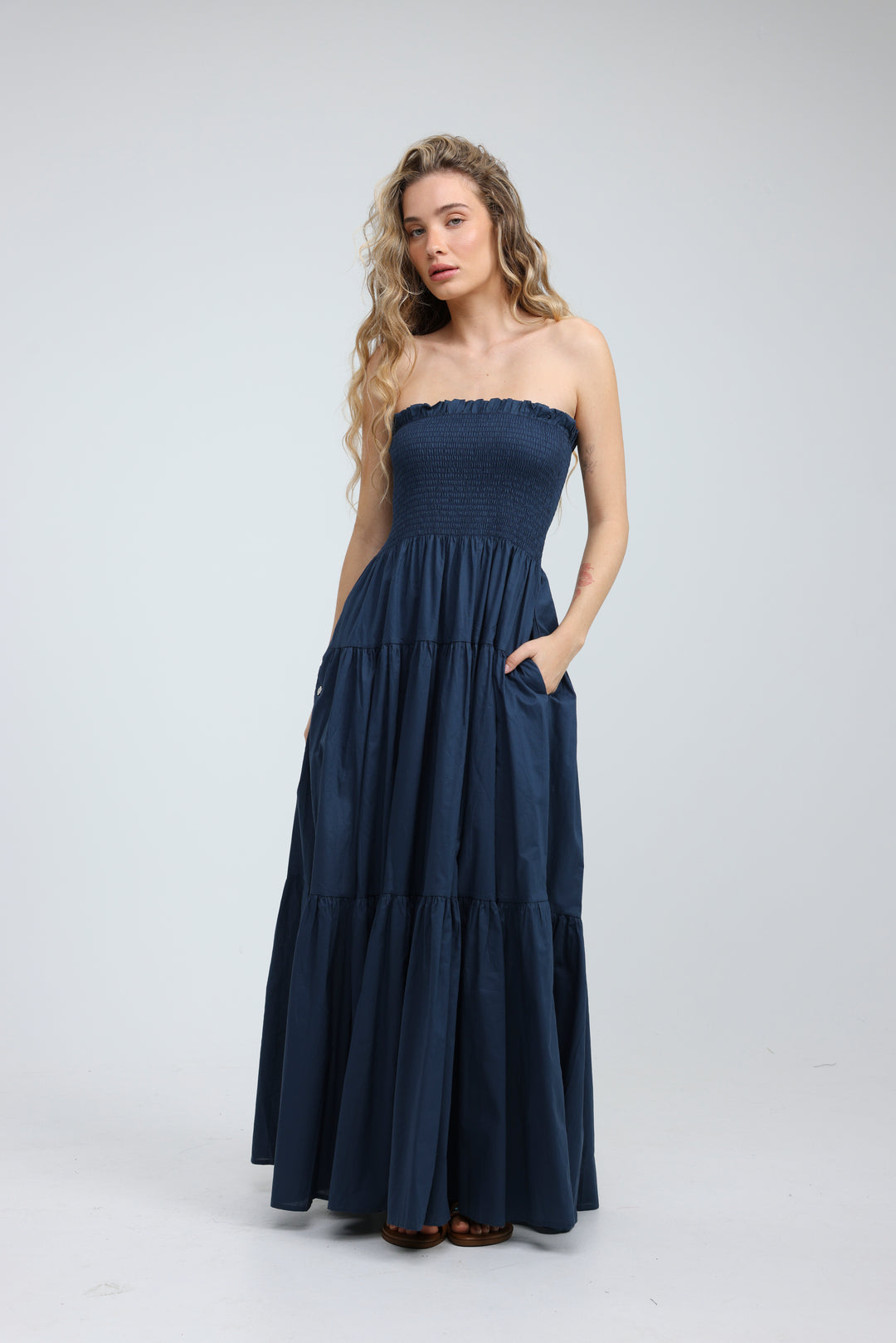 Centara Navy Strapless Dress