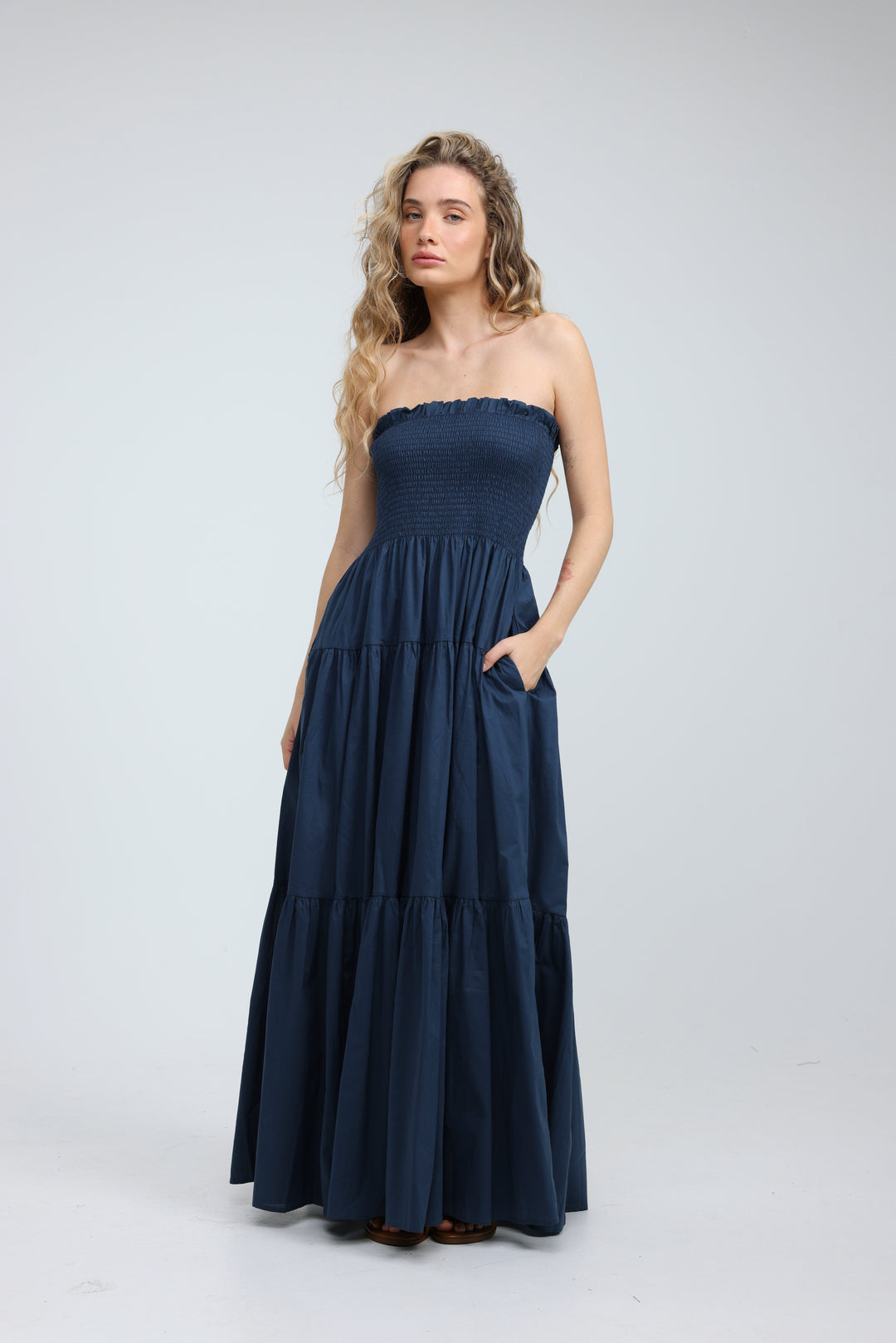 Centara Navy Strapless Dress