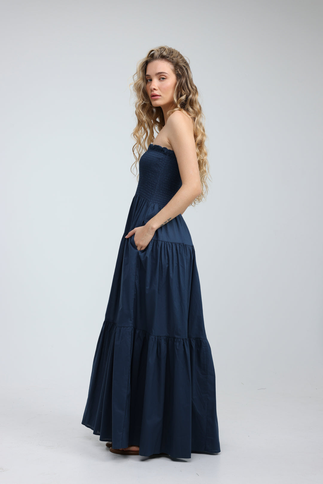 Centara Navy Strapless Dress