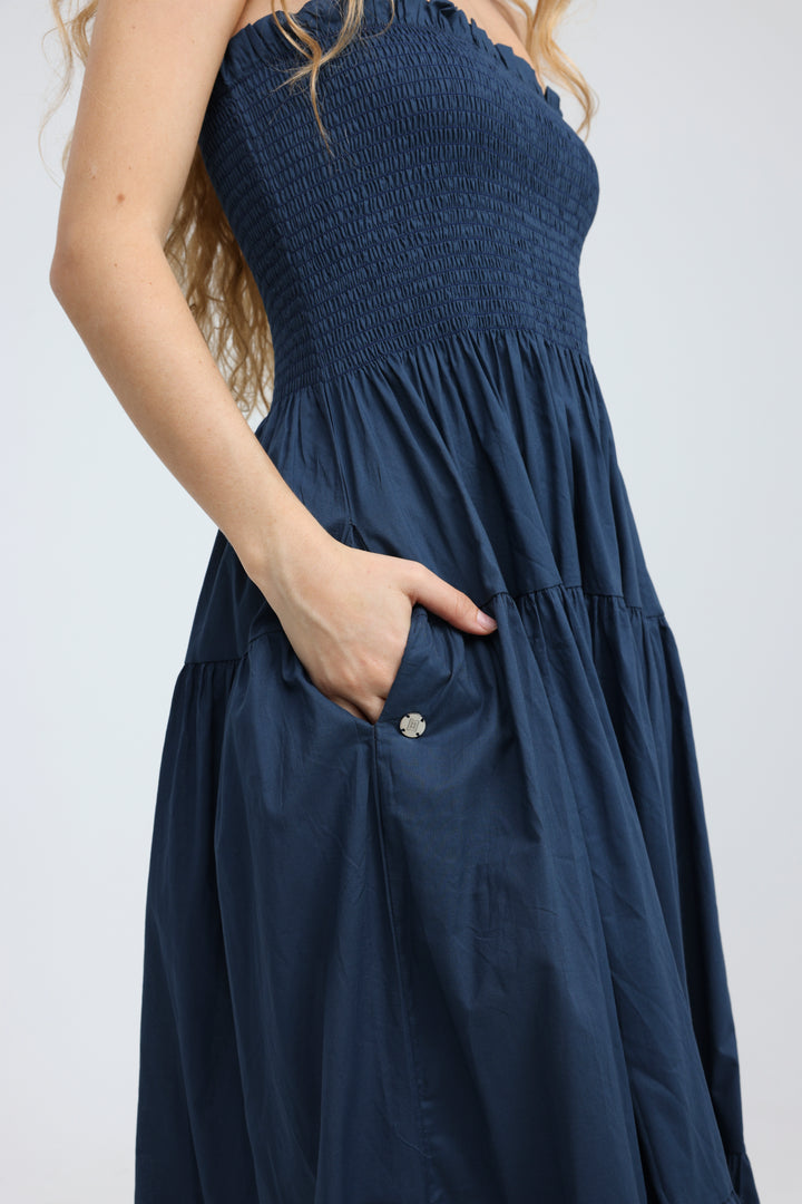 Centara Navy Strapless Dress