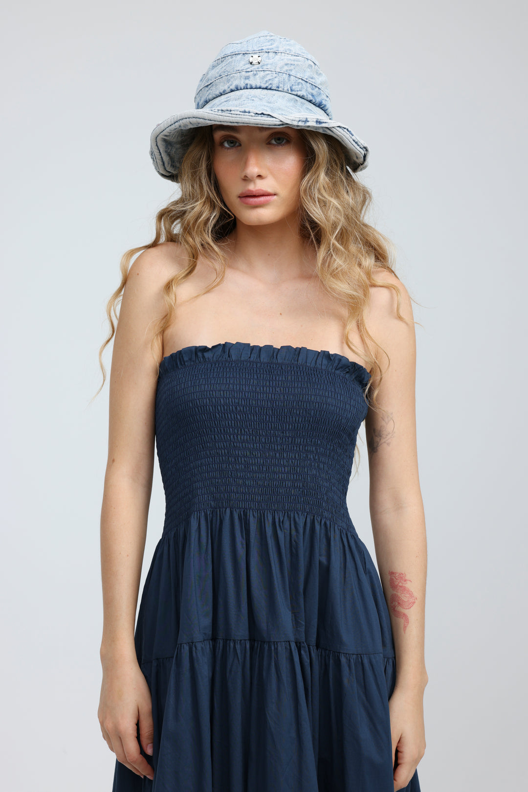 Denim Hearts Bucket Hat