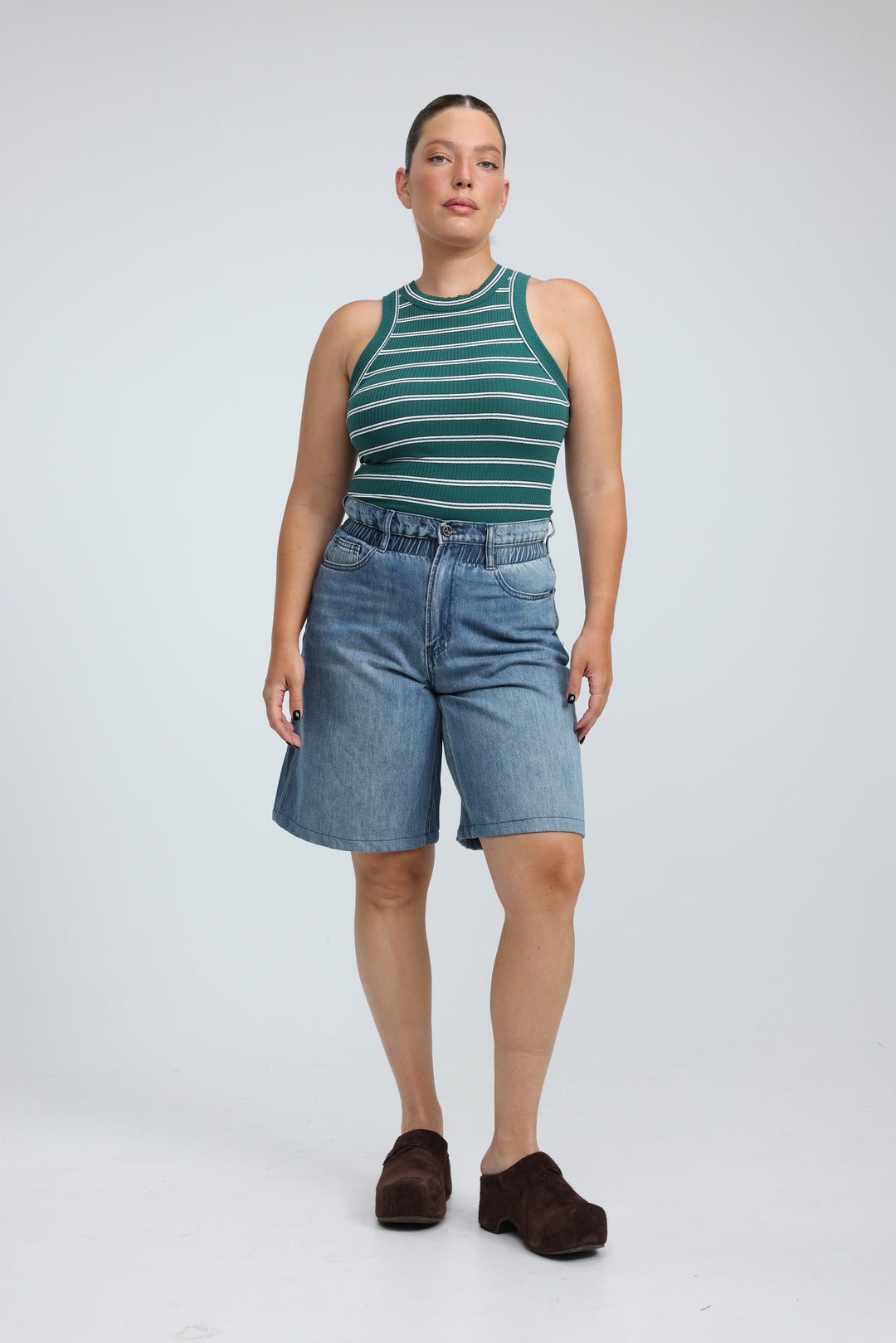 Perfect Light Blue Striped Tank