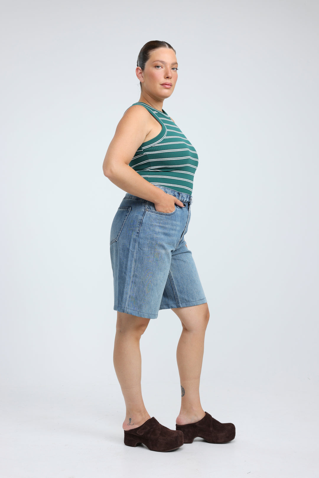 Star 550 Blue Denim Shorts