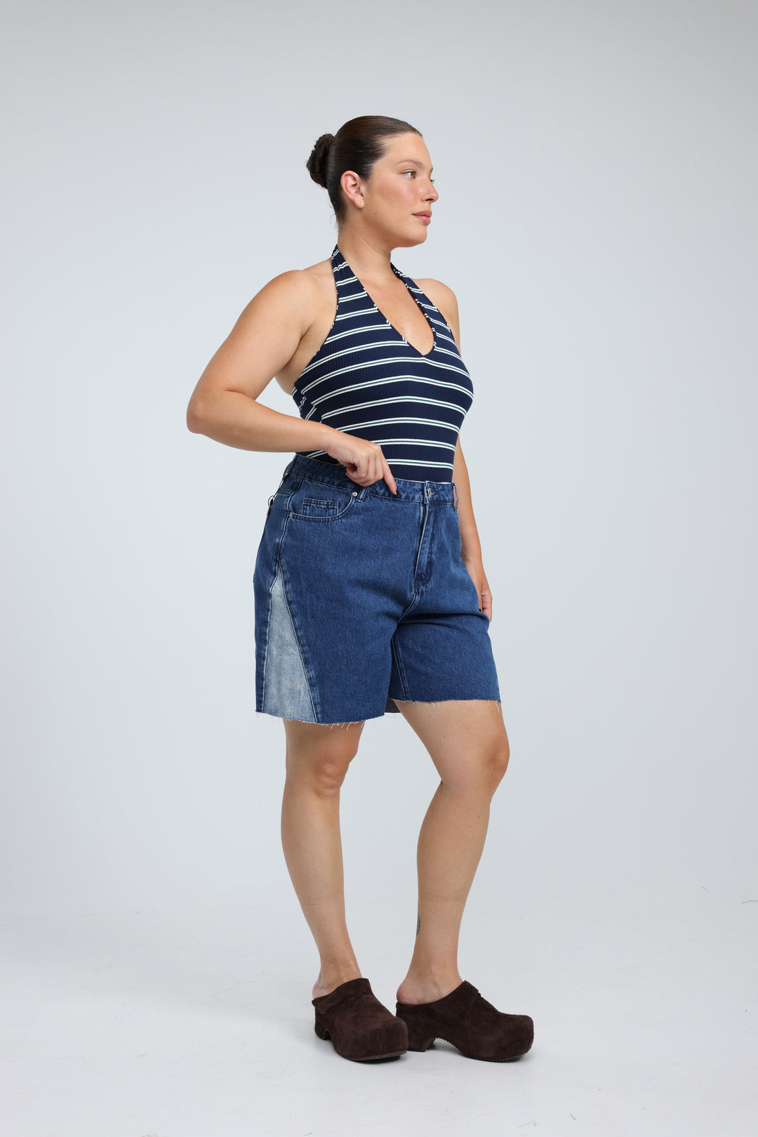 Star 501 Light Blue Mix Denim Shorts
