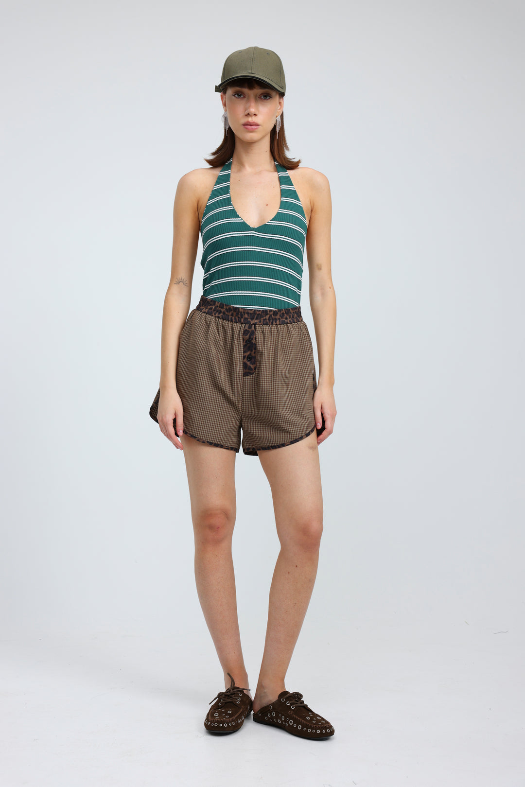 Note Green Striped Bodysuit