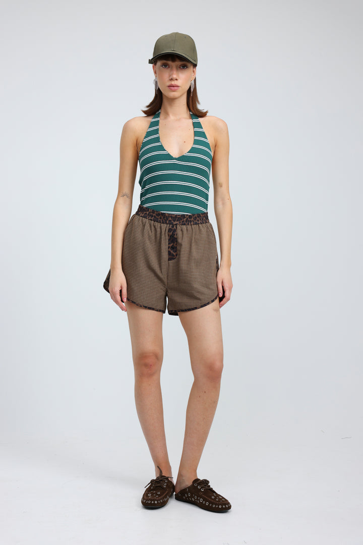 Note Green Striped Bodysuit