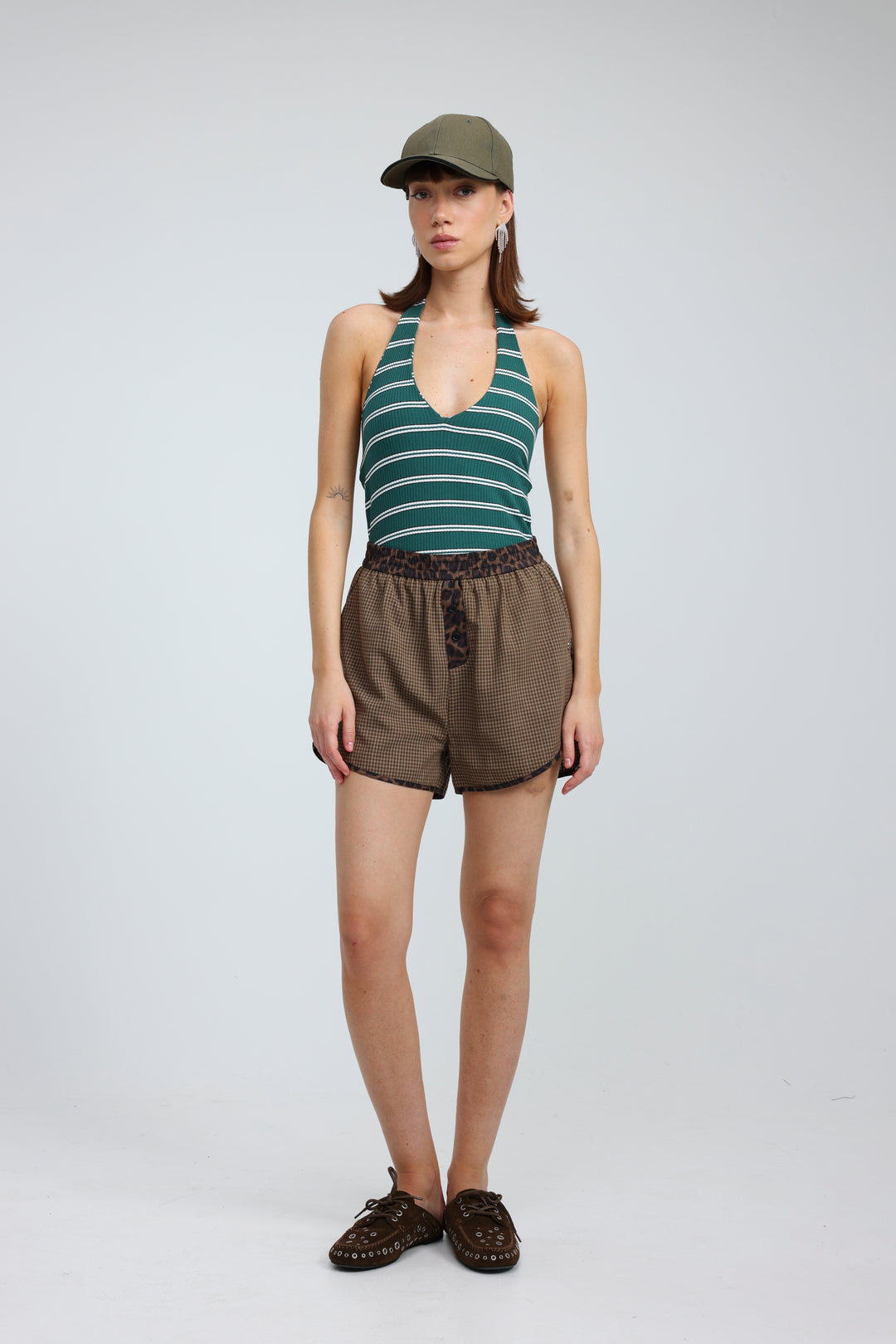 Note Green Striped Bodysuit