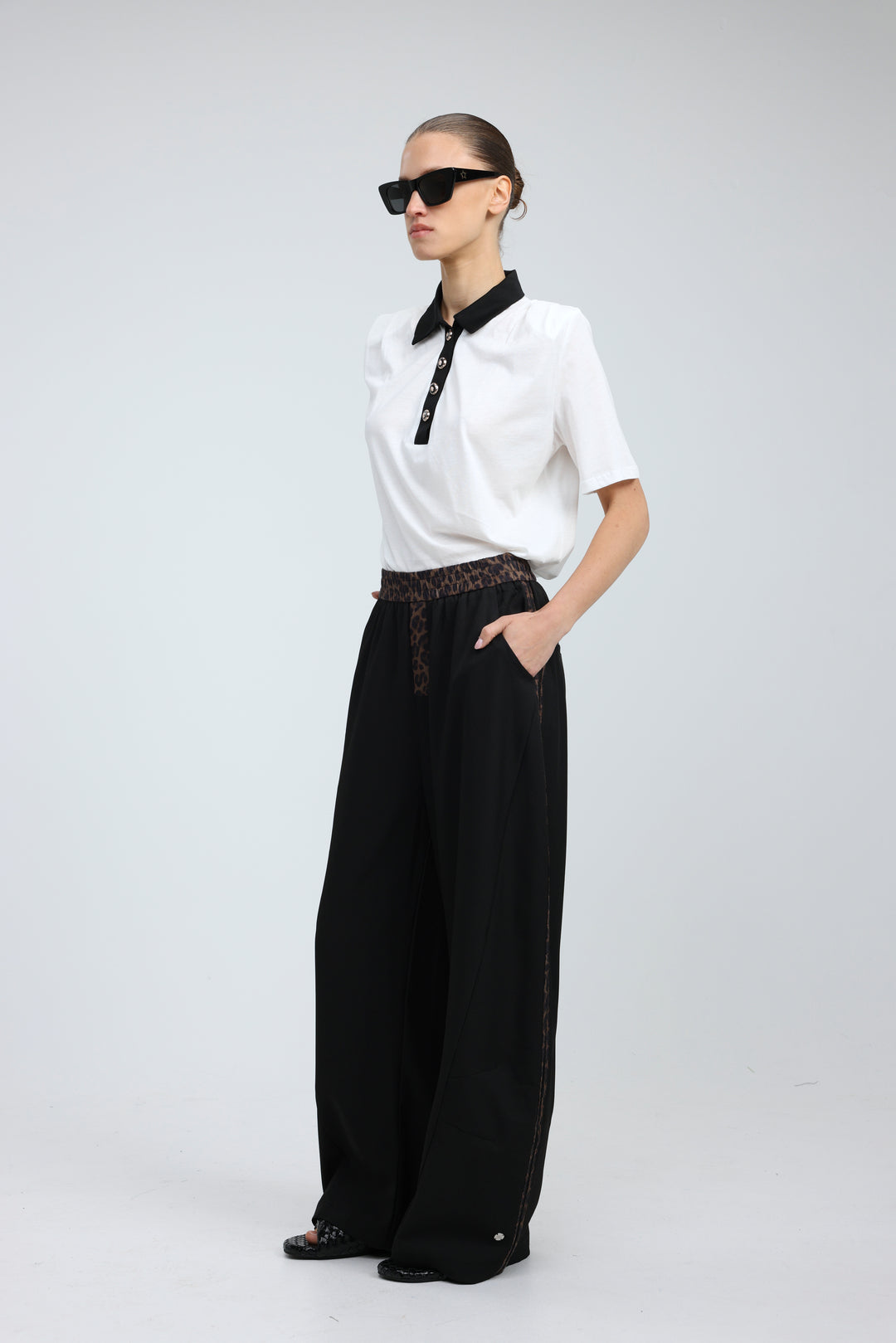 Buni's Black/Leopard Stripes Bottoms