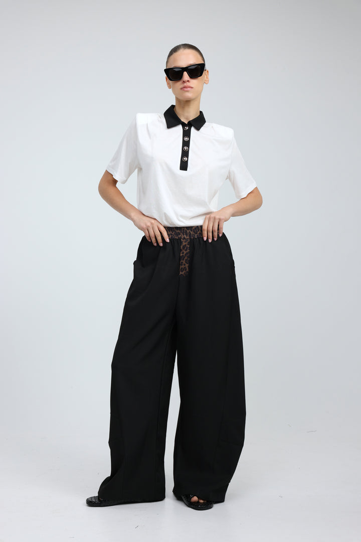 Buni's Black/Leopard Stripes Bottoms