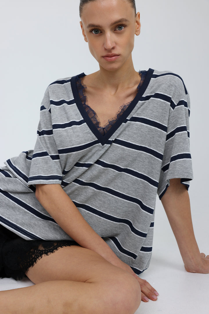 Glow Grey Stripes T-Shirt