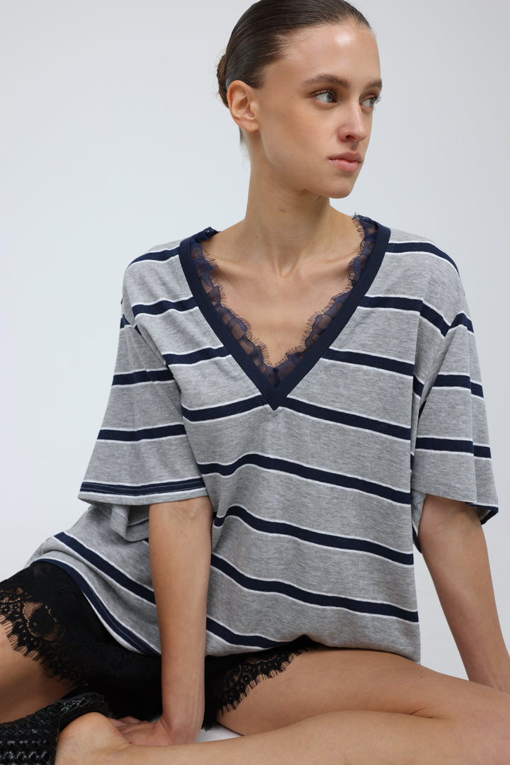 Glow Grey Stripes T-Shirt