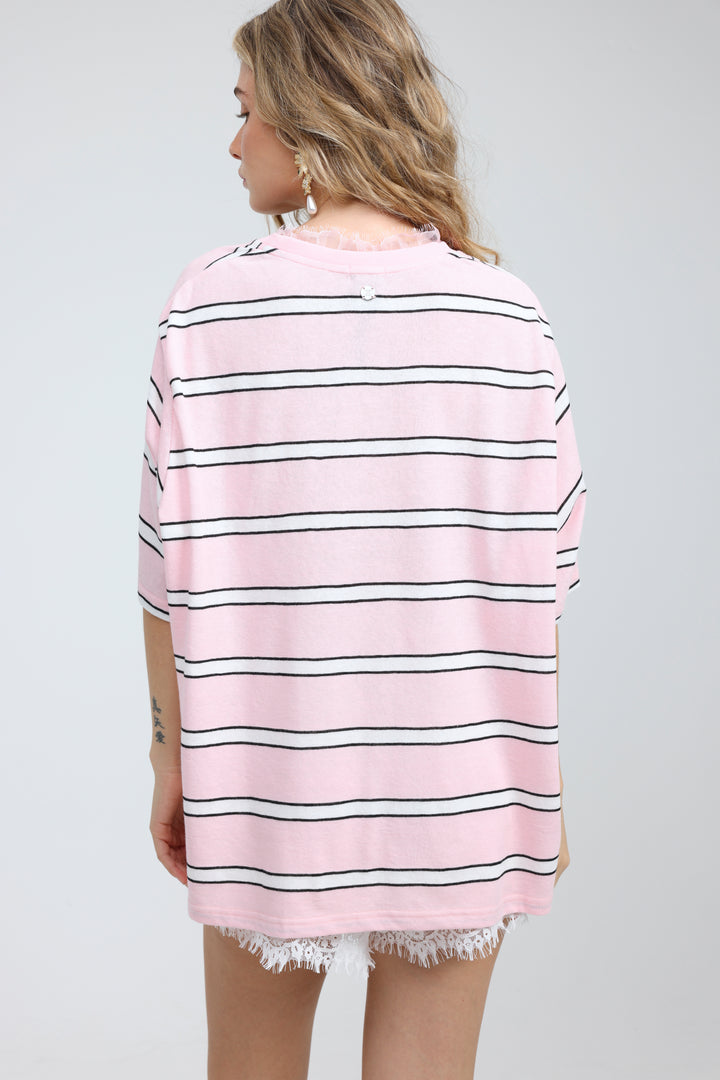 Glow Pink Stripes T-Shirt