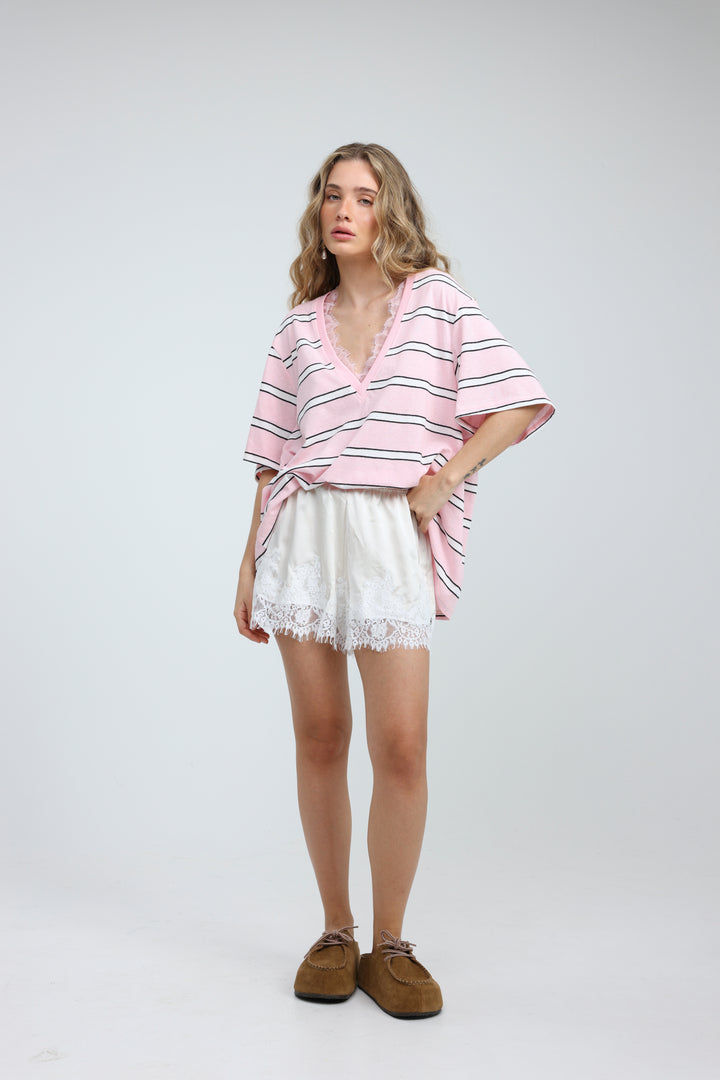 Glow Pink Stripes T-Shirt