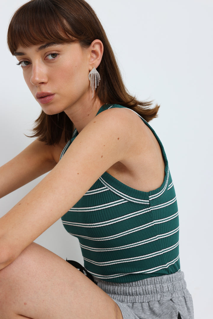 Perfect Green Striped Tank