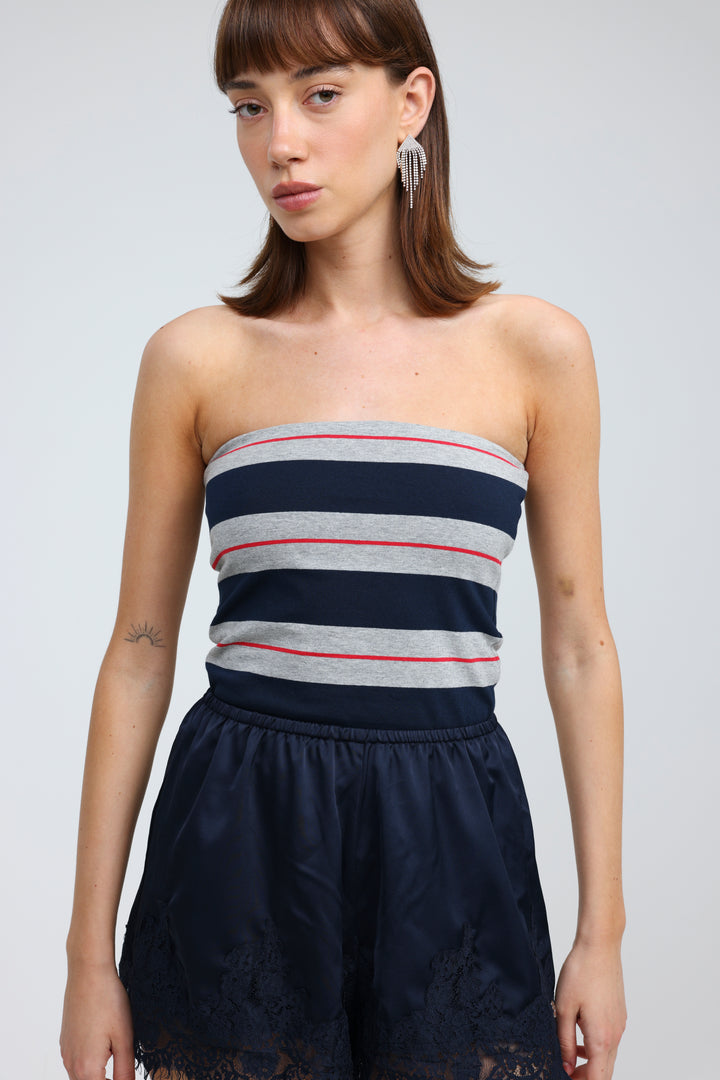 Bond Grey Striped Strapless