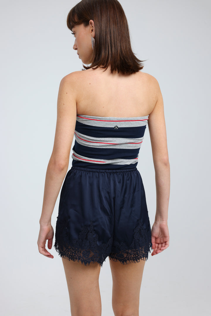 Bond Grey Striped Strapless