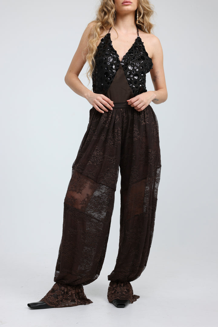 Layered Lace Brown Bottoms