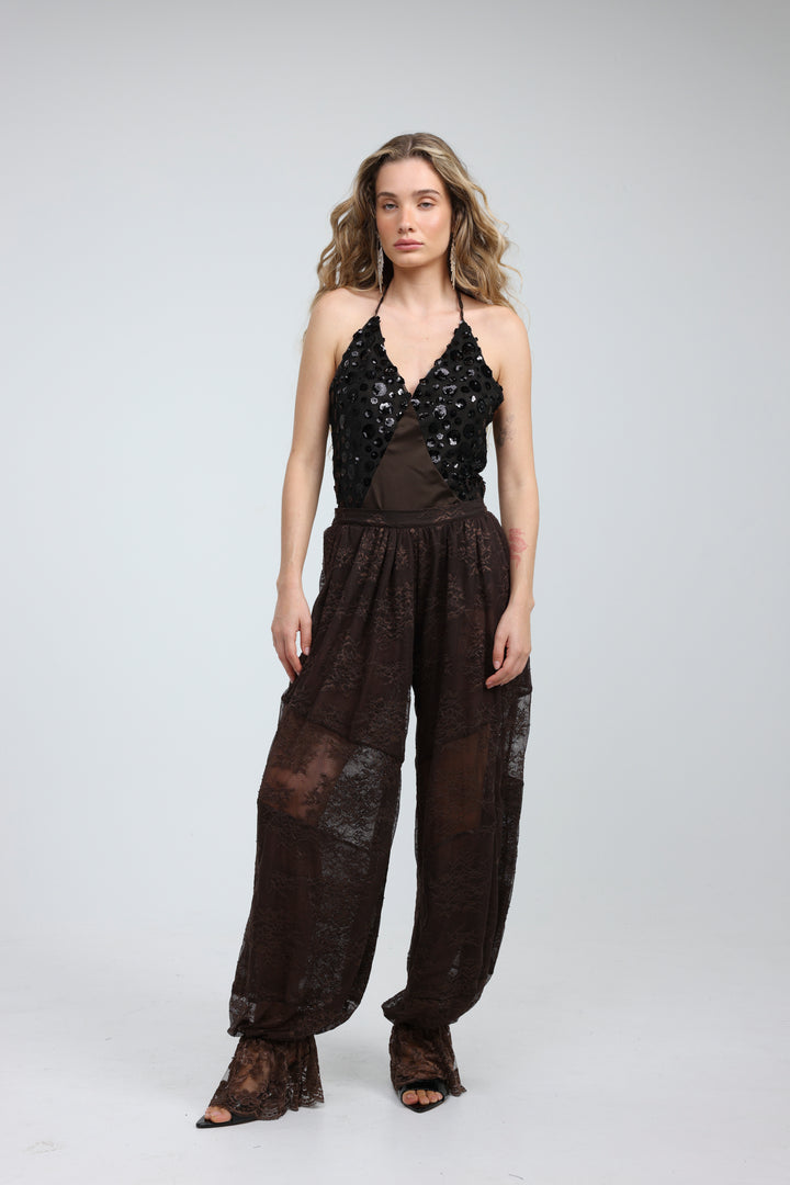 Layered Lace Brown Bottoms