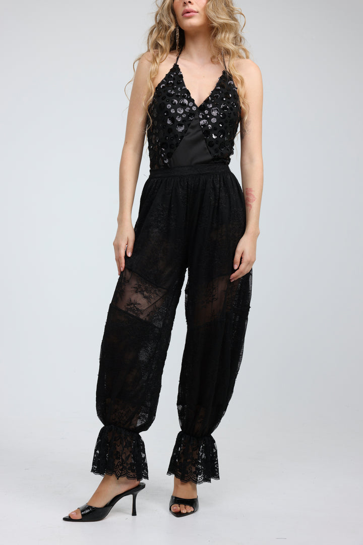 Layered Lace Black Bottoms