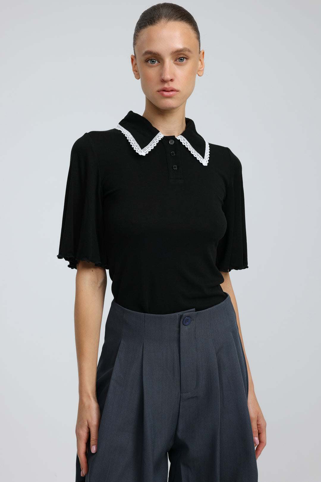 Stamp Black/White Polo T-Shirt