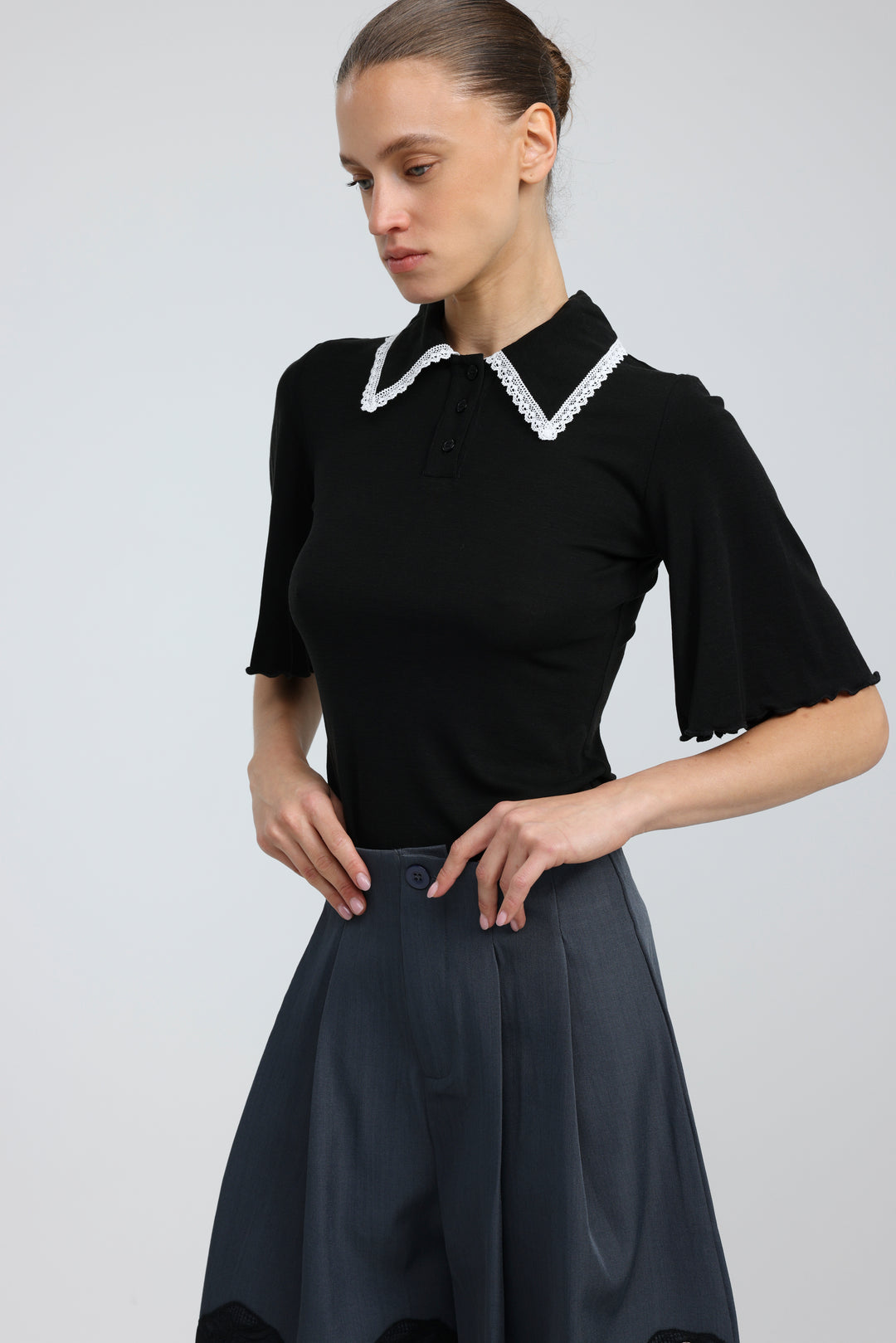 Stamp Black/White Polo T-Shirt