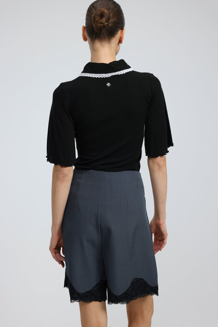Stamp Black/White Polo T-Shirt