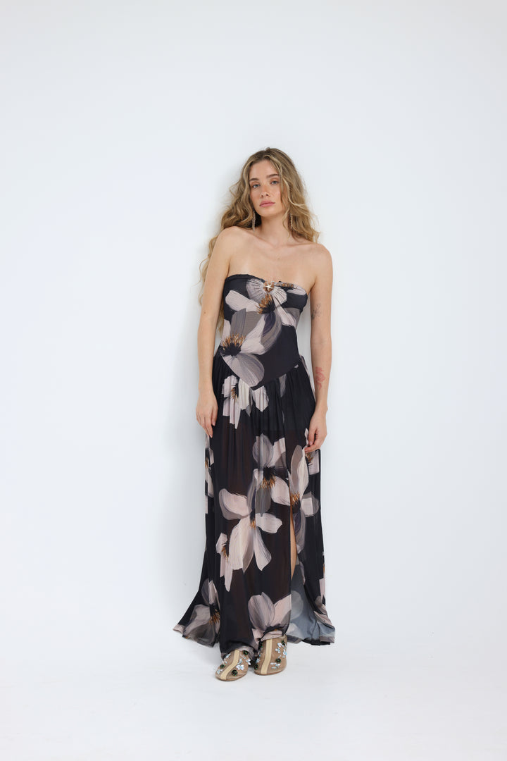 Starfish Floral Strapless Dress