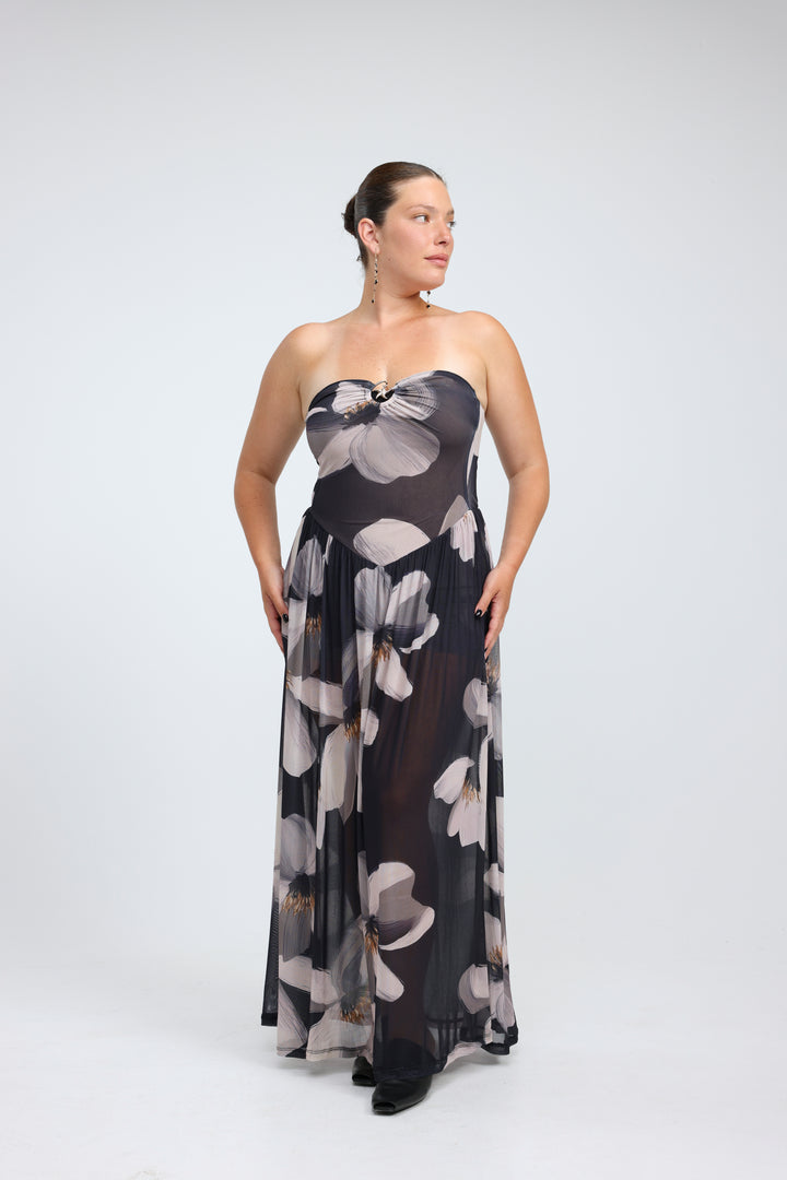 Starfish Floral Strapless Dress