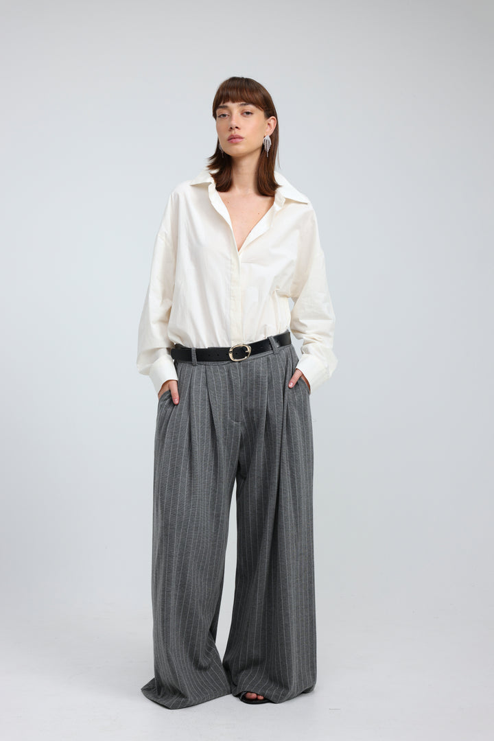 Heart-Back Cream Buttoned Shirt