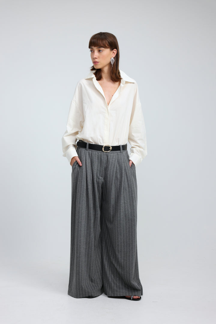 Heart-Back Cream Buttoned Shirt