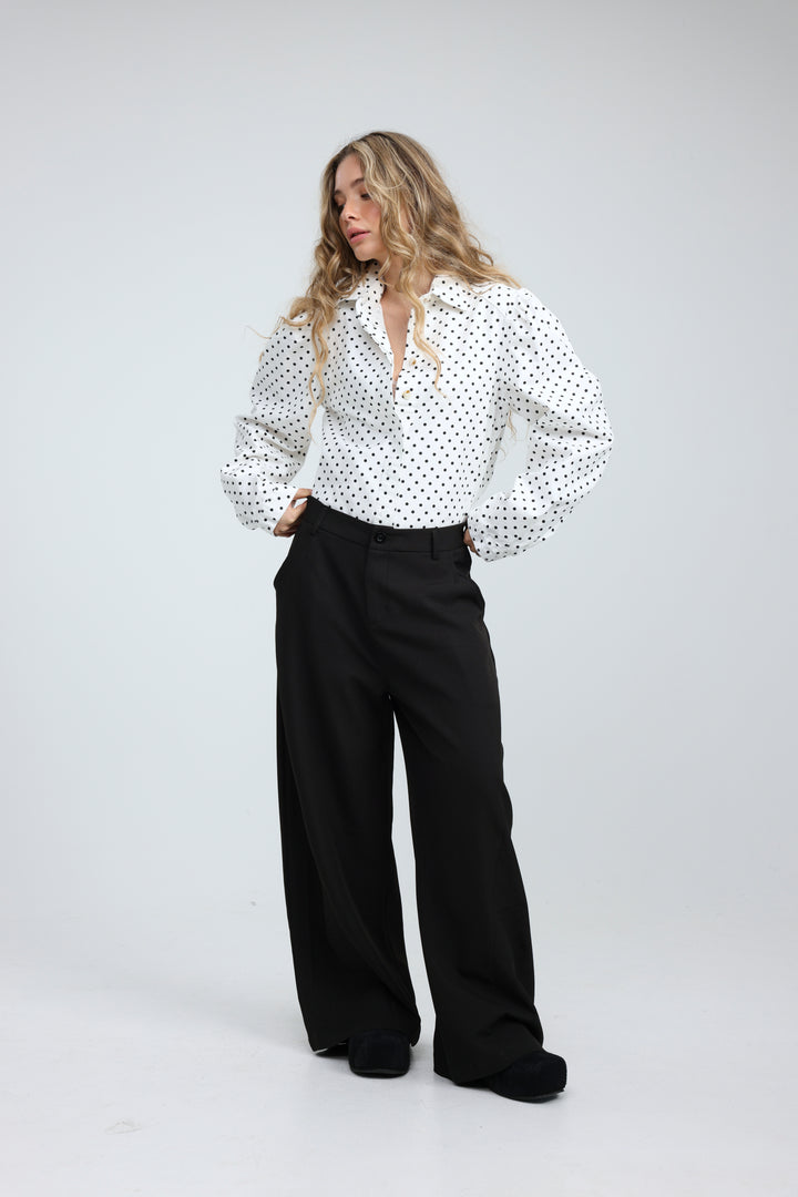 Overtime White Dots Buttoned  Shirt