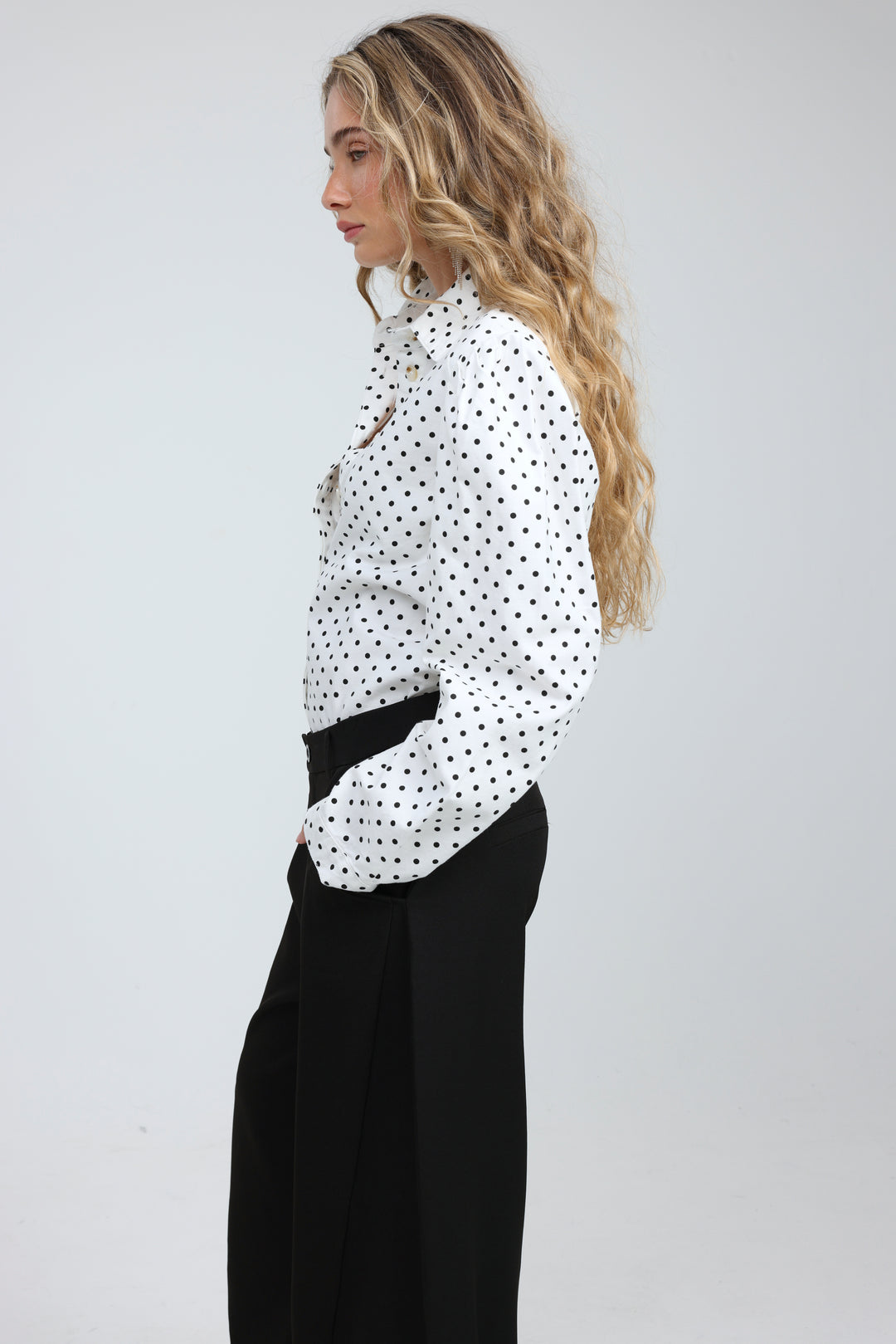 Overtime White Dots Buttoned  Shirt