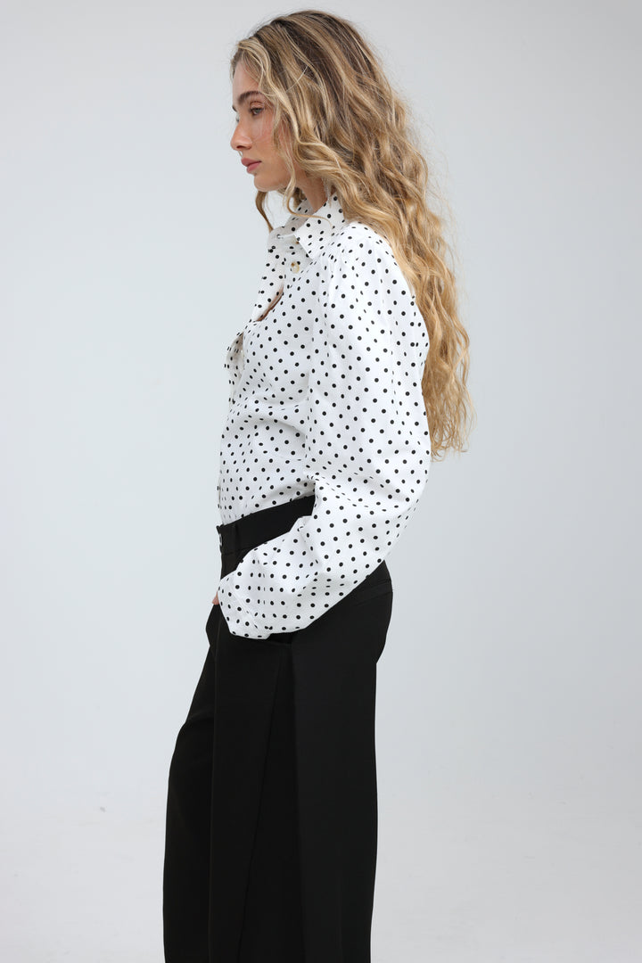 Overtime White Dots Buttoned  Shirt