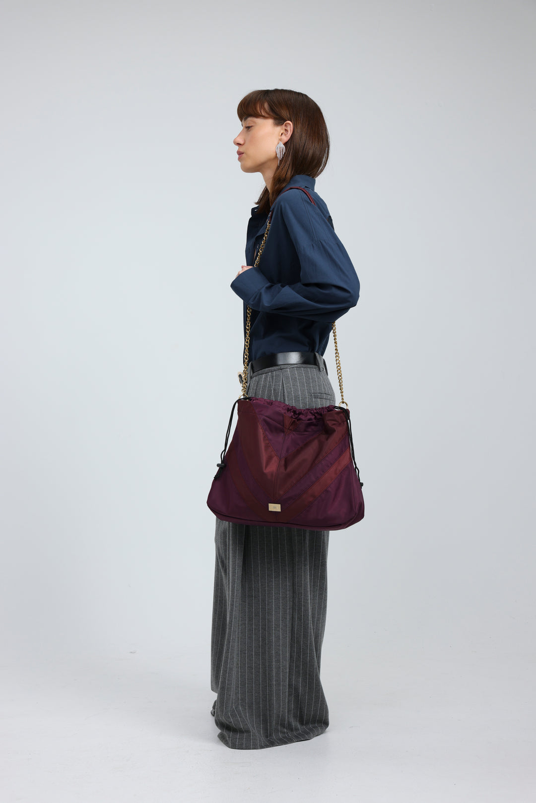 Chevron Wine Side Bag