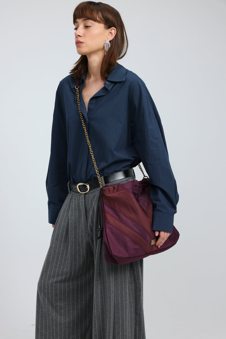 Chevron Wine Side Bag