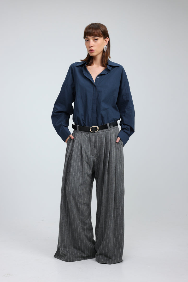 Heart-Back Blue Buttoned Shirt