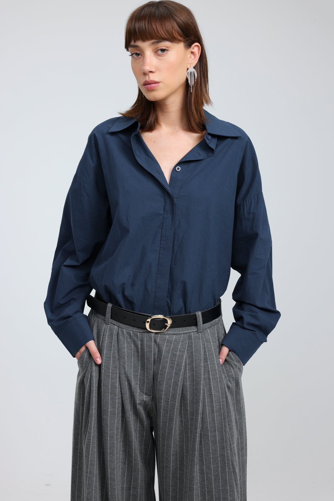 Heart-Back Blue Buttoned Shirt