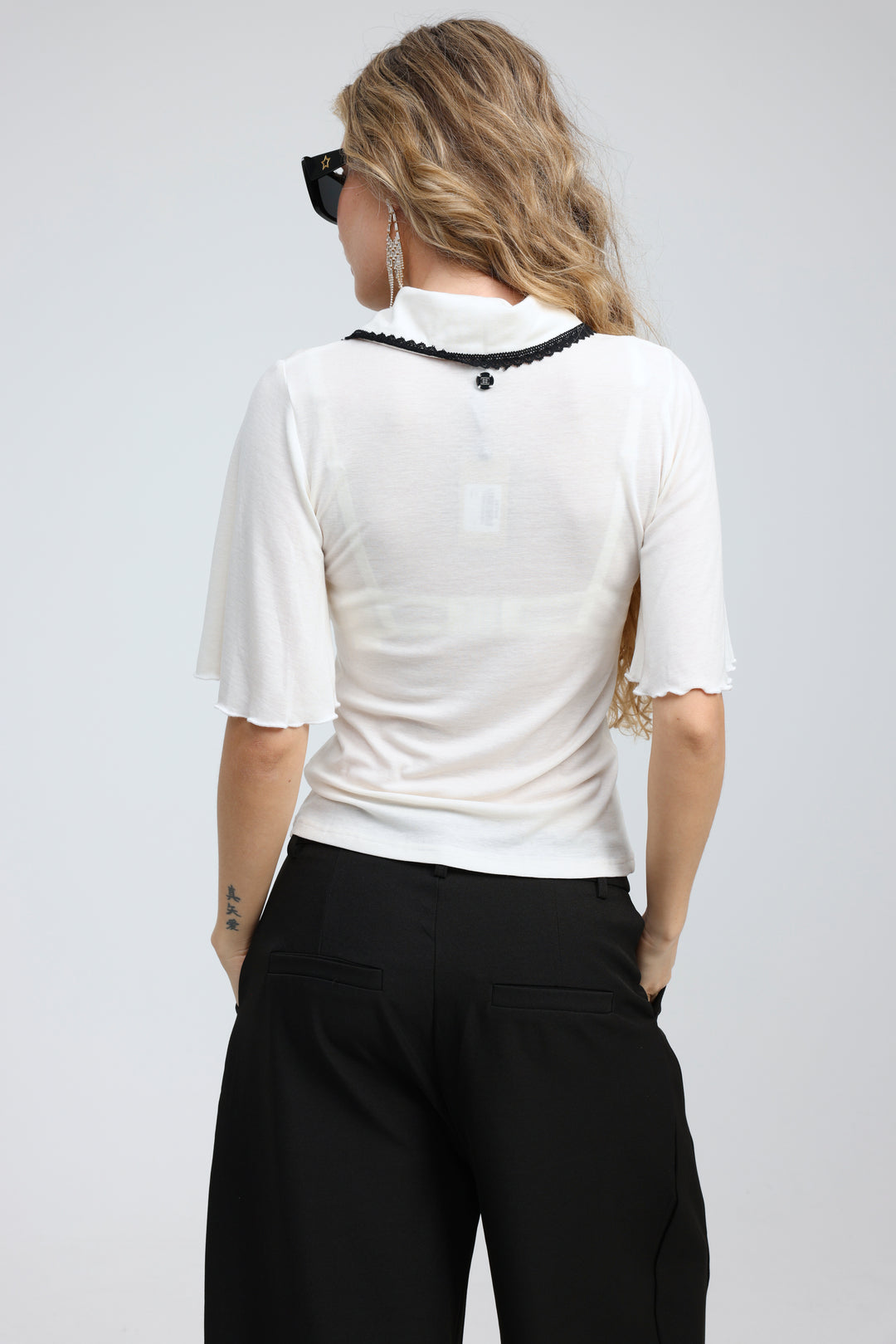 Stamp Cream Polo T-Shirt