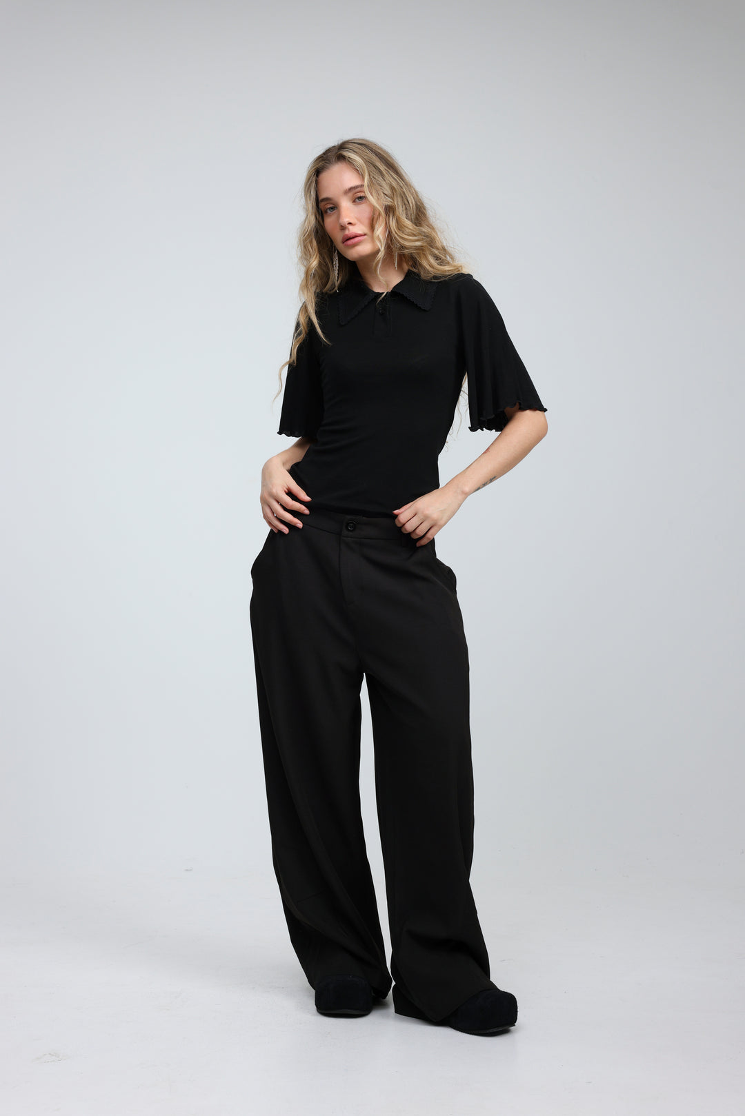 Stamp Black Polo T-Shirt