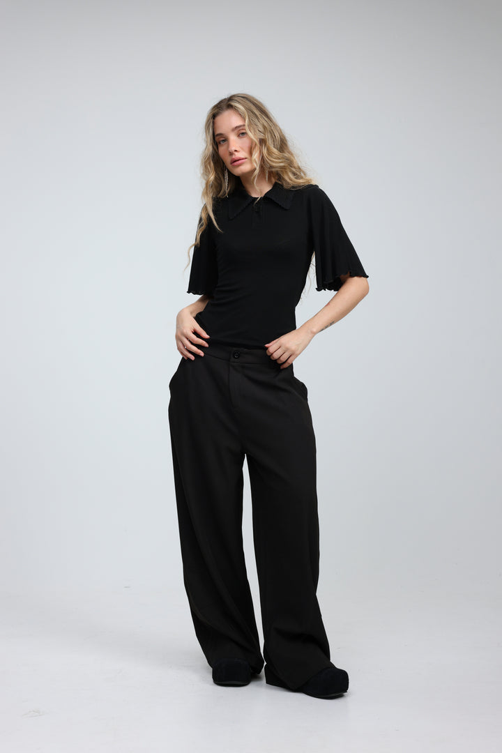 Stamp Black Polo T-Shirt