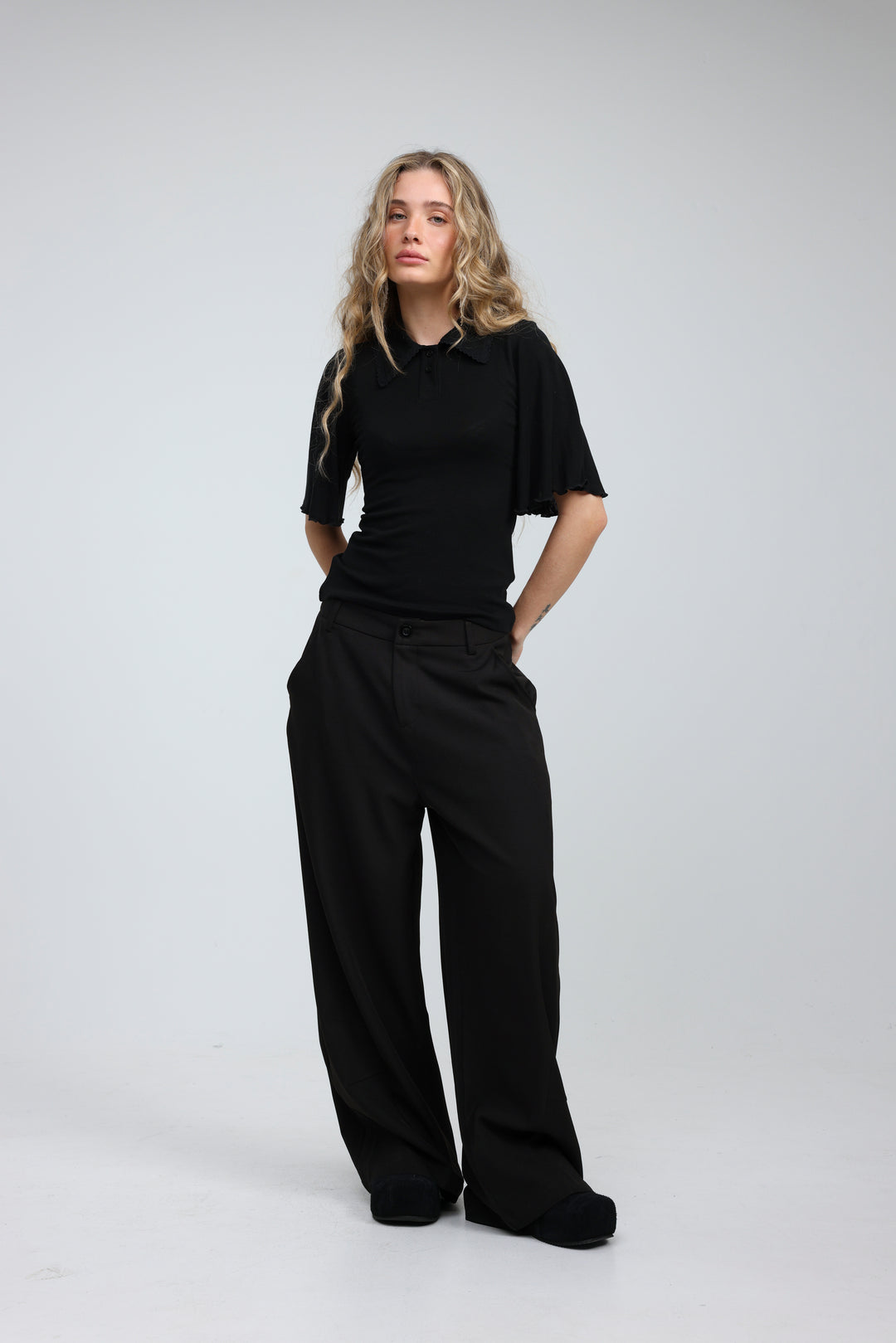 Stamp Black Polo T-Shirt