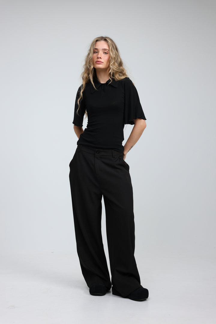 Stamp Black Polo T-Shirt