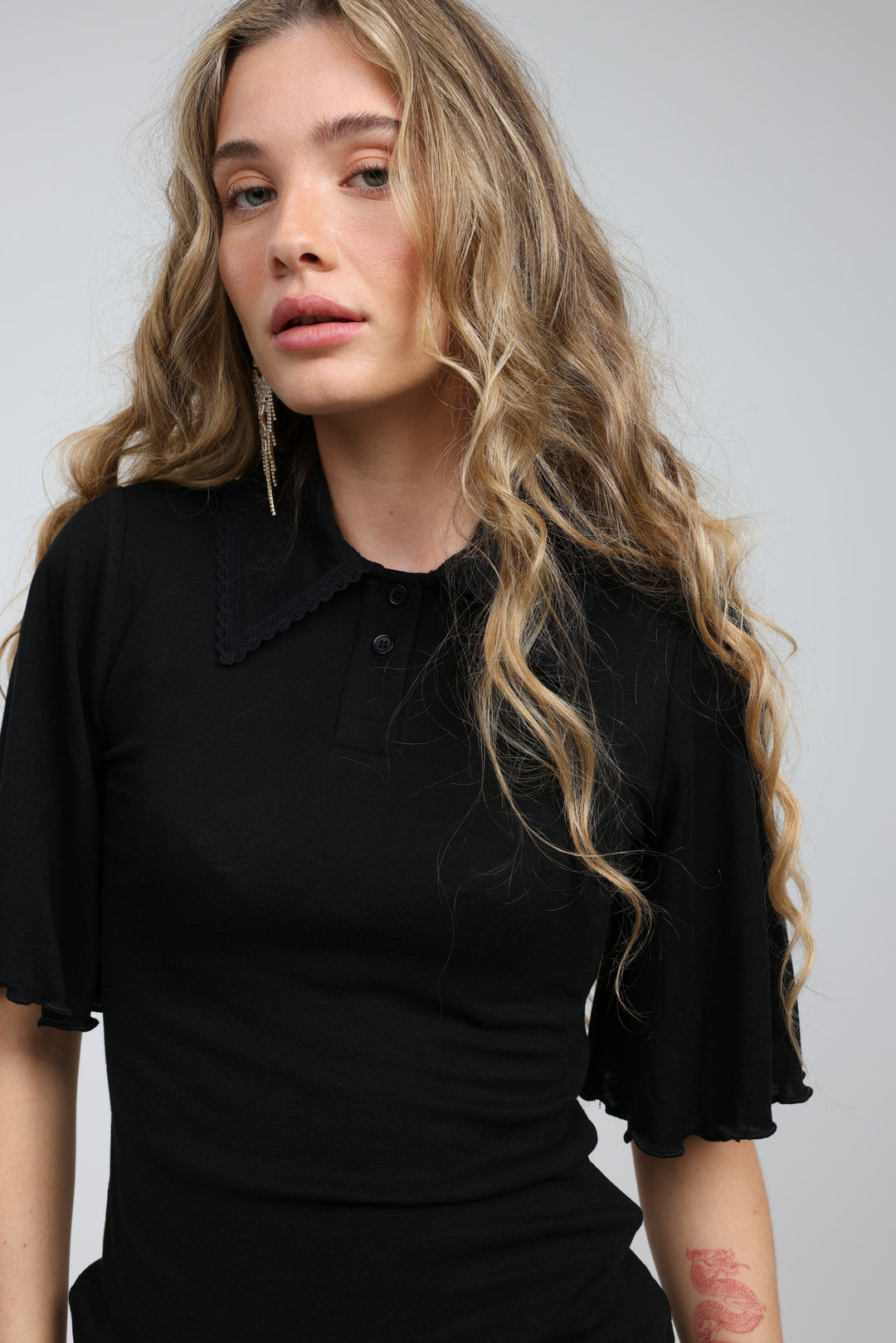 Stamp Black Polo T-Shirt